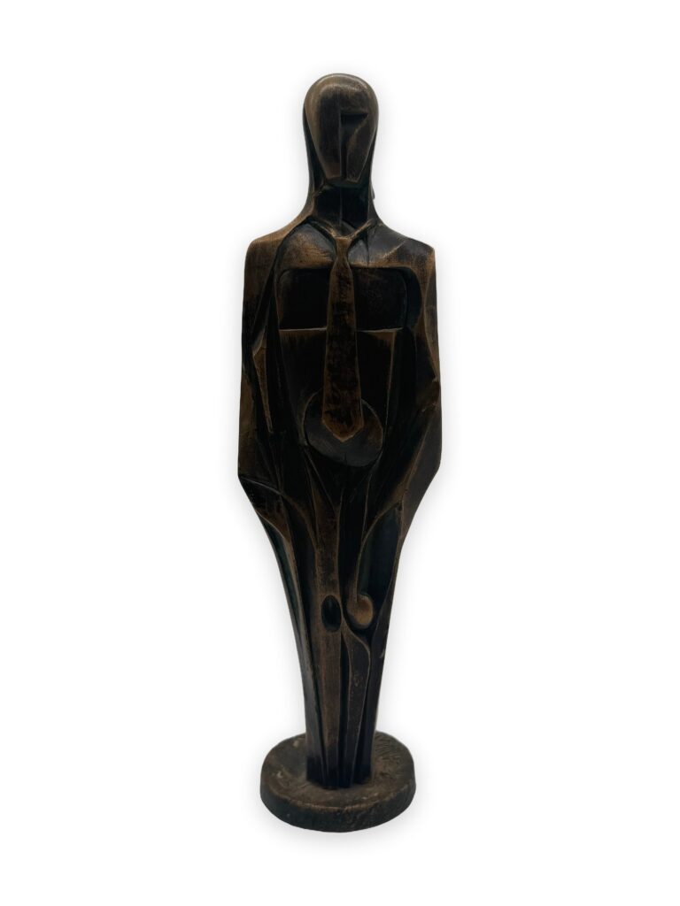 Campione con cravatta, 10x9x37cm, patina bronzo