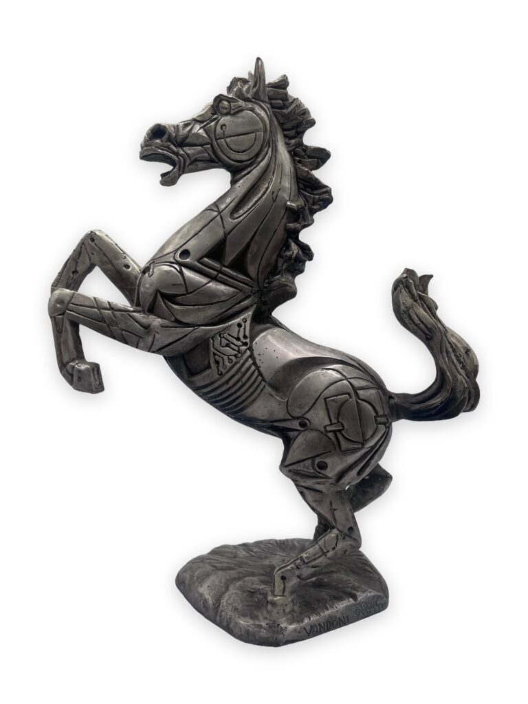 Cavallino rampante, 1995, 28x13x28cm, pat argento