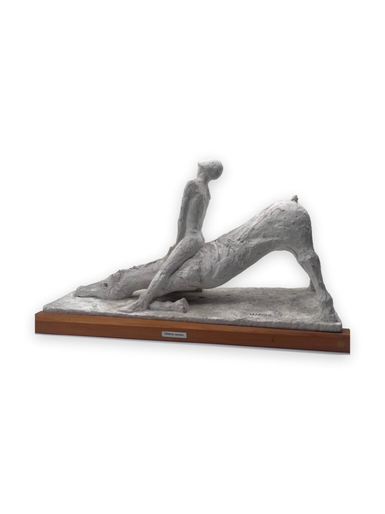 Cavallo e cavaliere, gesso origin, 49x28cm