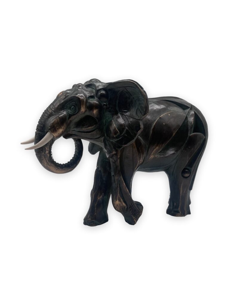 Elefante, 32x17x24cm, similmarmo patina argento