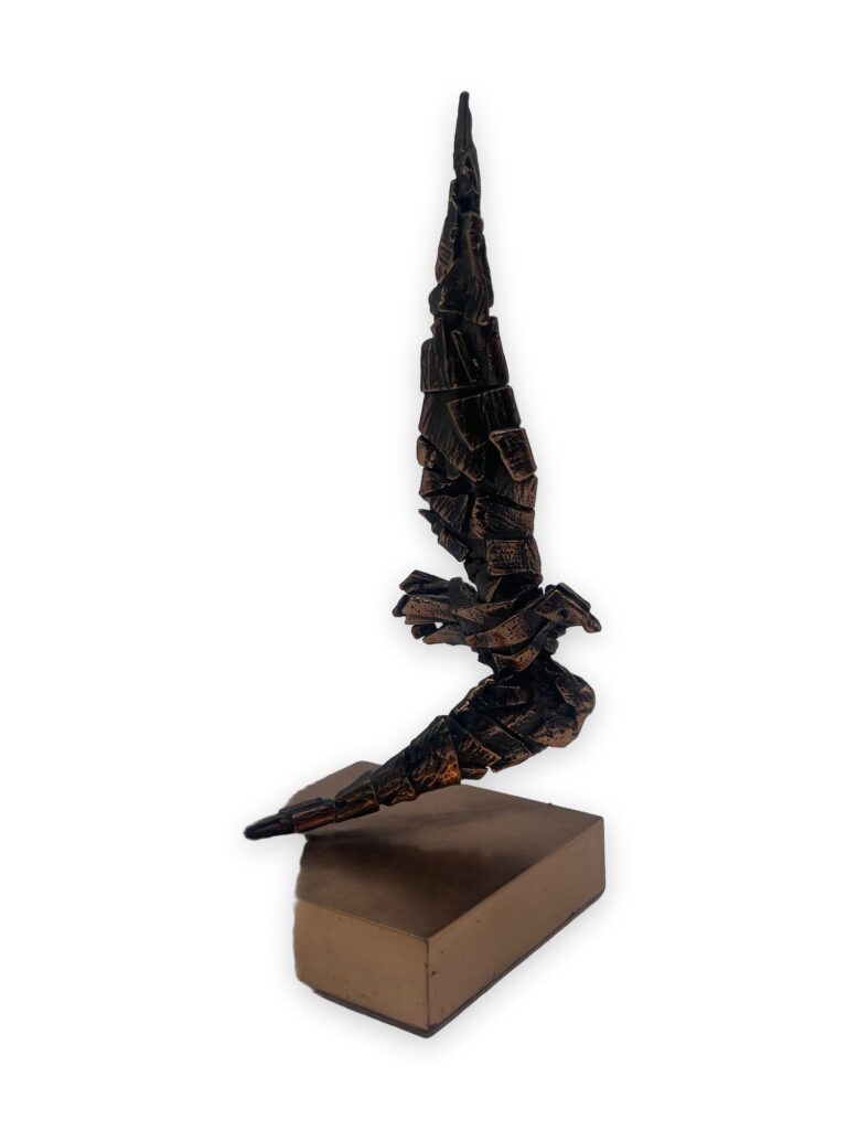 Gabbiano, h18cm, fusione bronzo, pat oro