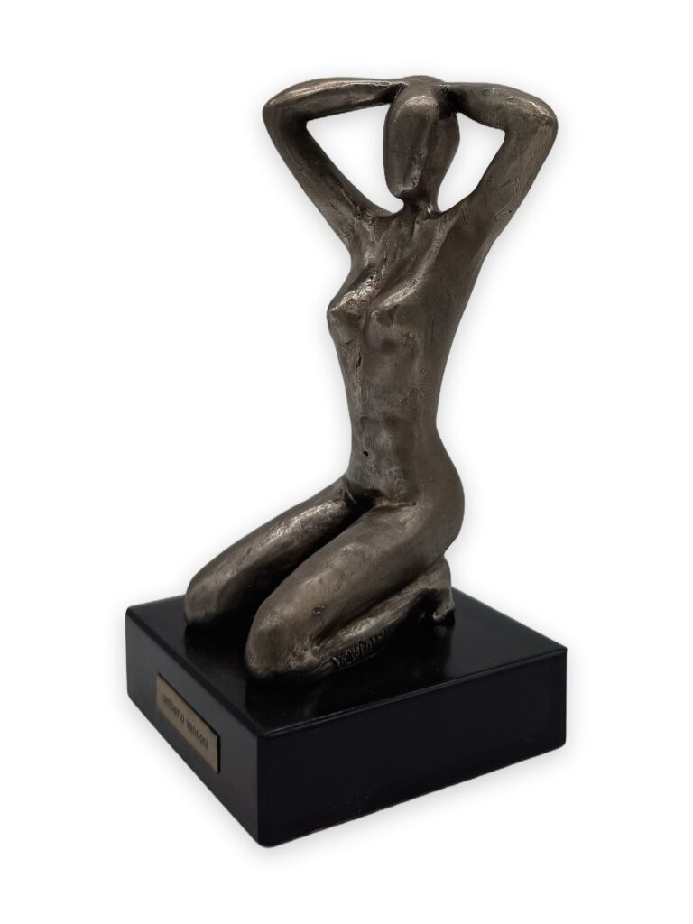 La vanità, 1978, h17cm similbronzo resina argento