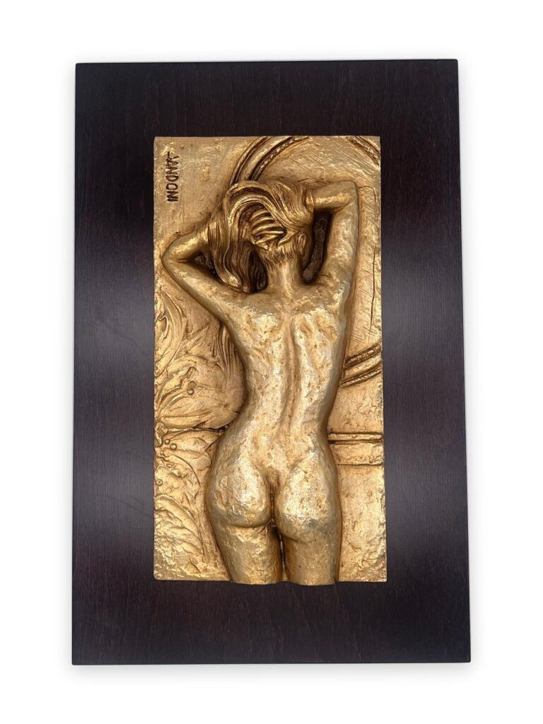 Lo specchio, 1980, placcato oro, 45x29cm