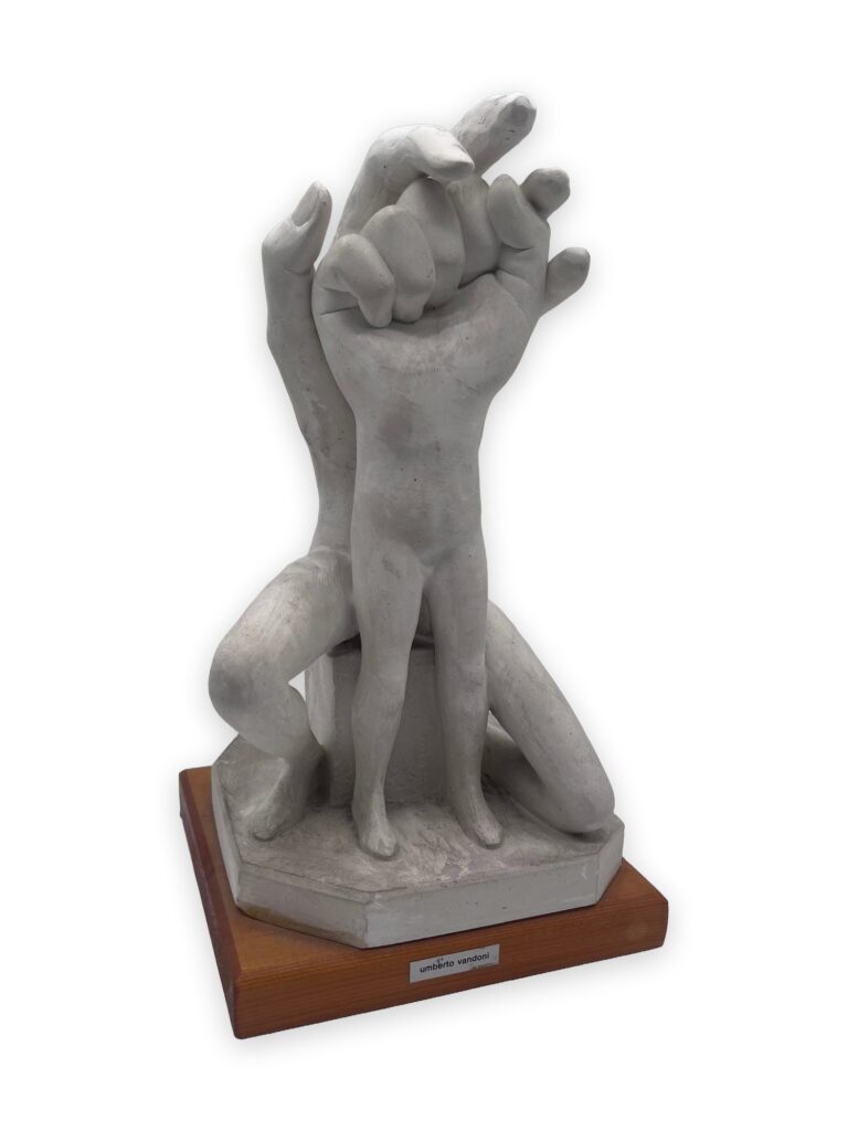 Madre e figlio mani h 33 gesso, gesso