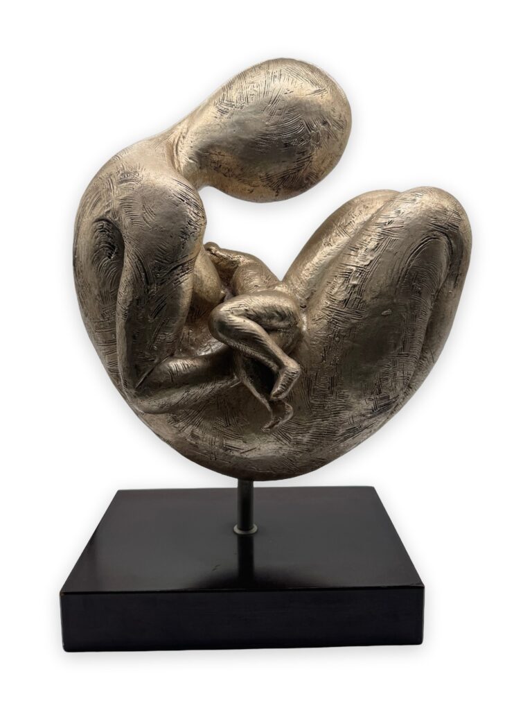 Maternità grande, 36x22x52cm, similmarmo patina argento