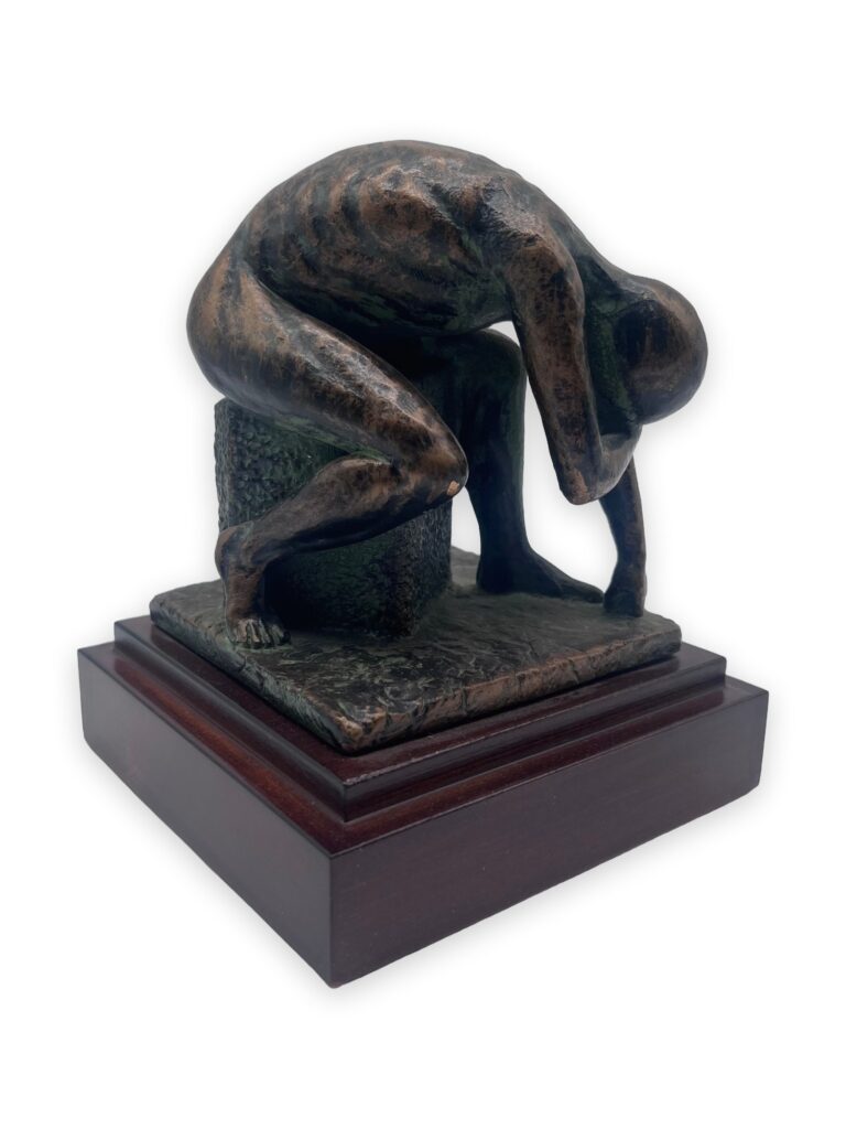 Pensiero, 11x10x12cm, similmarmo pat bronzo