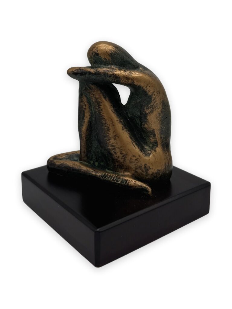 Riflessione, 5cm patina bronzo