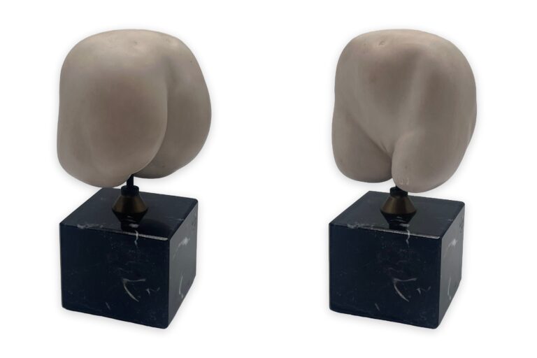 Sasso donna, resina origin, 8x8x7cm, retro e fronte