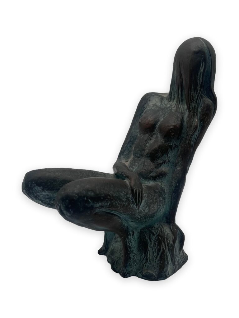 Solitudine, 18x18x23cm, fusione bronzo, pat verde