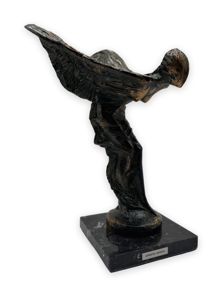 Spirit of ecstasy, 1990, 22x21x33cm, pat bronzo antica
