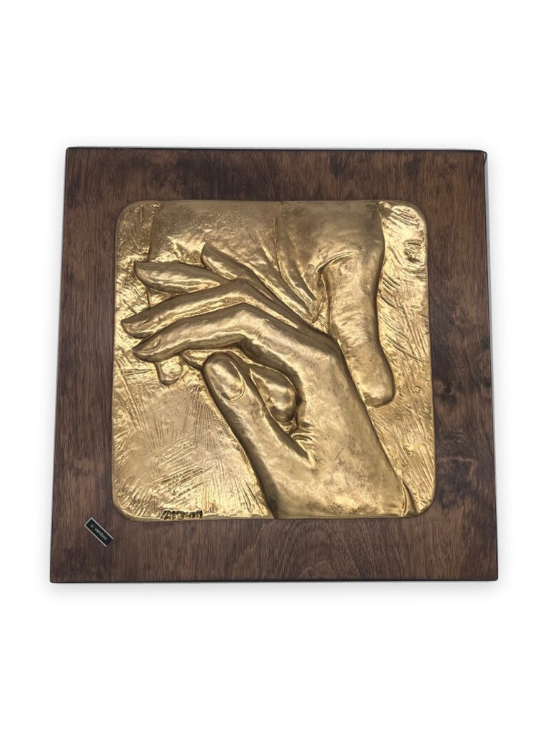 Tenerezza, bronzo placc oro, 37x37cm