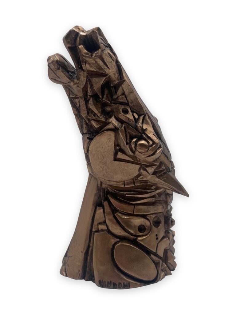 Testa di cavallo, 1993, h20cm, pat oro