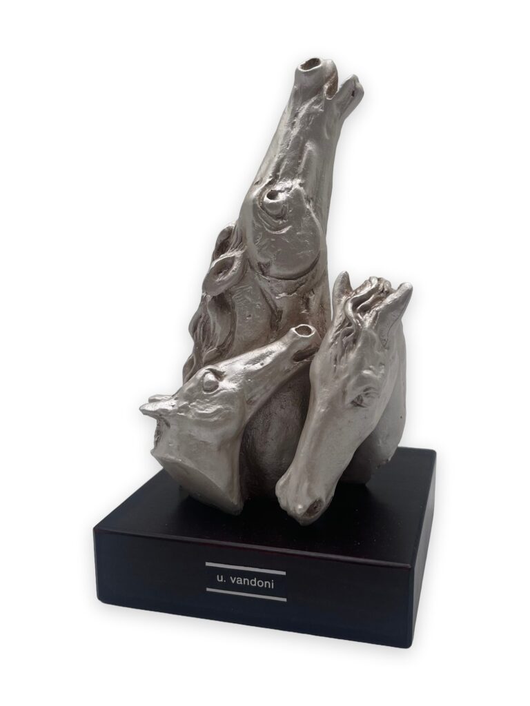 Tre cavalli, 14x10x14cm, similmarmo pat bianca