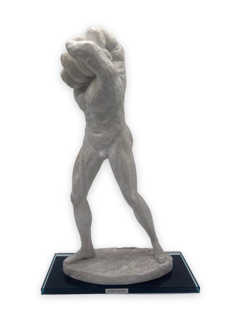 Uomo pugno, h41cm, gesso originale