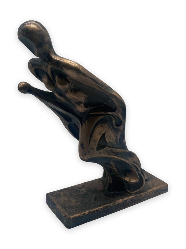 Velocità, 25x10x30cm, similmarmo patina bronzo